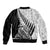 New Zealand Silver Fern Rugby Sleeve Zip Bomber Jacket Aotearoa Maori Black Version LT01 - Polynesian Pride