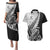 Custom New Zealand Silver Fern Rugby Couples Matching Puletasi Dress and Hawaiian Shirt Aotearoa Maori Black Version LT01 Black - Polynesian Pride