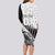 Custom New Zealand Silver Fern Rugby Long Sleeve Bodycon Dress Aotearoa Maori Black Version LT01 - Polynesian Pride