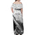 Custom New Zealand Silver Fern Rugby Off Shoulder Maxi Dress Aotearoa Maori Black Version LT01 - Polynesian Pride