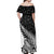 New Zealand Silver Fern Rugby Off Shoulder Maxi Dress Aotearoa Maori White Version LT01 - Polynesian Pride