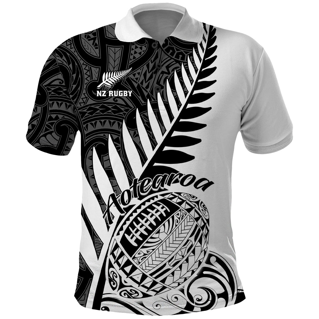 New Zealand Silver Fern Rugby Polo Shirt Aotearoa Maori White Version LT01 White - Polynesian Pride