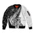 New Zealand Silver Fern Rugby Sleeve Zip Bomber Jacket Aotearoa Maori White Version LT01 Unisex White - Polynesian Pride