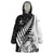 New Zealand Silver Fern Rugby Wearable Blanket Hoodie Aotearoa Maori White Version LT01 One Size White - Polynesian Pride