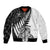 Custom New Zealand Silver Fern Rugby Bomber Jacket Aotearoa Maori White Version LT01 Unisex White - Polynesian Pride