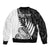 Custom New Zealand Silver Fern Rugby Bomber Jacket Aotearoa Maori White Version LT01 - Polynesian Pride