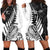 Custom New Zealand Silver Fern Rugby Hoodie Dress Aotearoa Maori White Version LT01 - Polynesian Pride