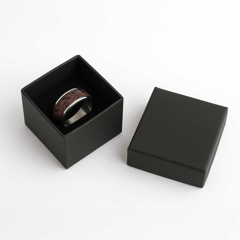 Bula Fiji Masi Classic Ring Fijian Tapa Vintage Dark Brown Version LT01 - Polynesian Pride