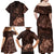 Bula Fiji Masi Family Matching Off Shoulder Maxi Dress and Hawaiian Shirt Fijian Tapa Vintage Dark Brown Version LT01 - Polynesian Pride