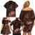 Bula Fiji Masi Family Matching Off Shoulder Short Dress and Hawaiian Shirt Fijian Tapa Vintage Dark Brown Version LT01 - Polynesian Pride