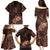 Bula Fiji Masi Family Matching Puletasi Dress and Hawaiian Shirt Fijian Tapa Vintage Dark Brown Version LT01 - Polynesian Pride