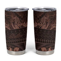 Bula Fiji Masi Tumbler Cup Fijian Tapa Vintage Dark Brown Version LT01 Brown - Polynesian Pride