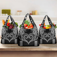 Hawaii Valentine Grocery Bag Kakau Polynesian Heart LT01 3-pack One Size Black - Polynesian Pride