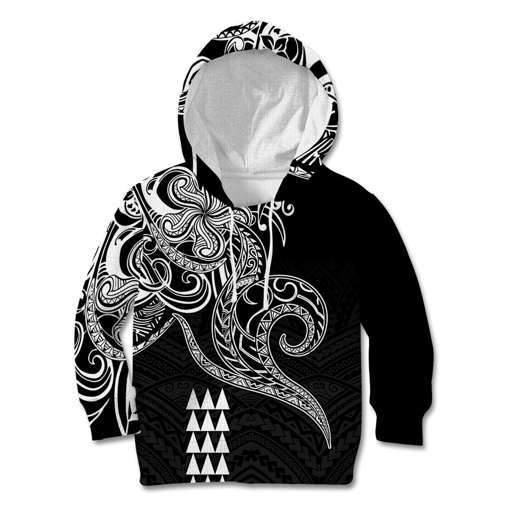 Hawaii Valentine Kid Hoodie Kakau Polynesian Heart LT01 Black - Polynesian Pride