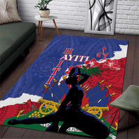 Haiti Le Marron Inconnu Area Rug Dashiki Mix Polynesian Pattern LT01 Blue - Polynesian Pride