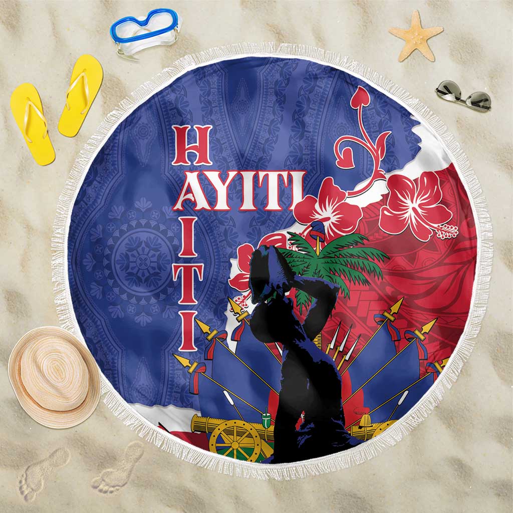 Haiti Le Marron Inconnu Beach Blanket Dashiki Mix Polynesian Pattern LT01 One Size 150cm Blue - Polynesian Pride