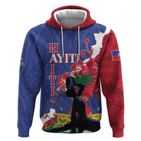Personalised Haiti Le Marron Inconnu Hoodie Dashiki Mix Polynesian Pattern LT01 Pullover Hoodie Blue - Polynesian Pride