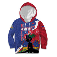 Personalised Haiti Le Marron Inconnu Kid Hoodie Dashiki Mix Polynesian Pattern LT01 Hoodie Blue - Polynesian Pride