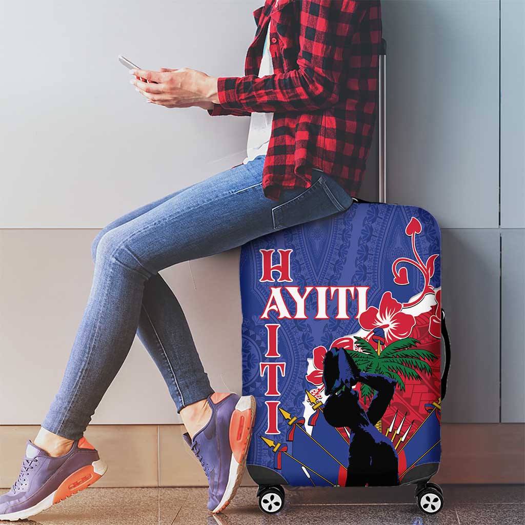 Haiti Le Marron Inconnu Luggage Cover Dashiki Mix Polynesian Pattern LT01 - Polynesian Pride