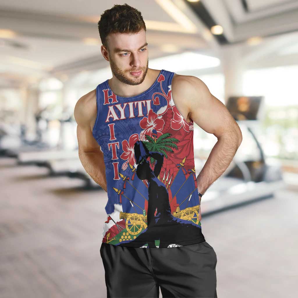 Personalised Haiti Le Marron Inconnu Men Tank Top Dashiki Mix Polynesian Pattern LT01 Blue - Polynesian Pride