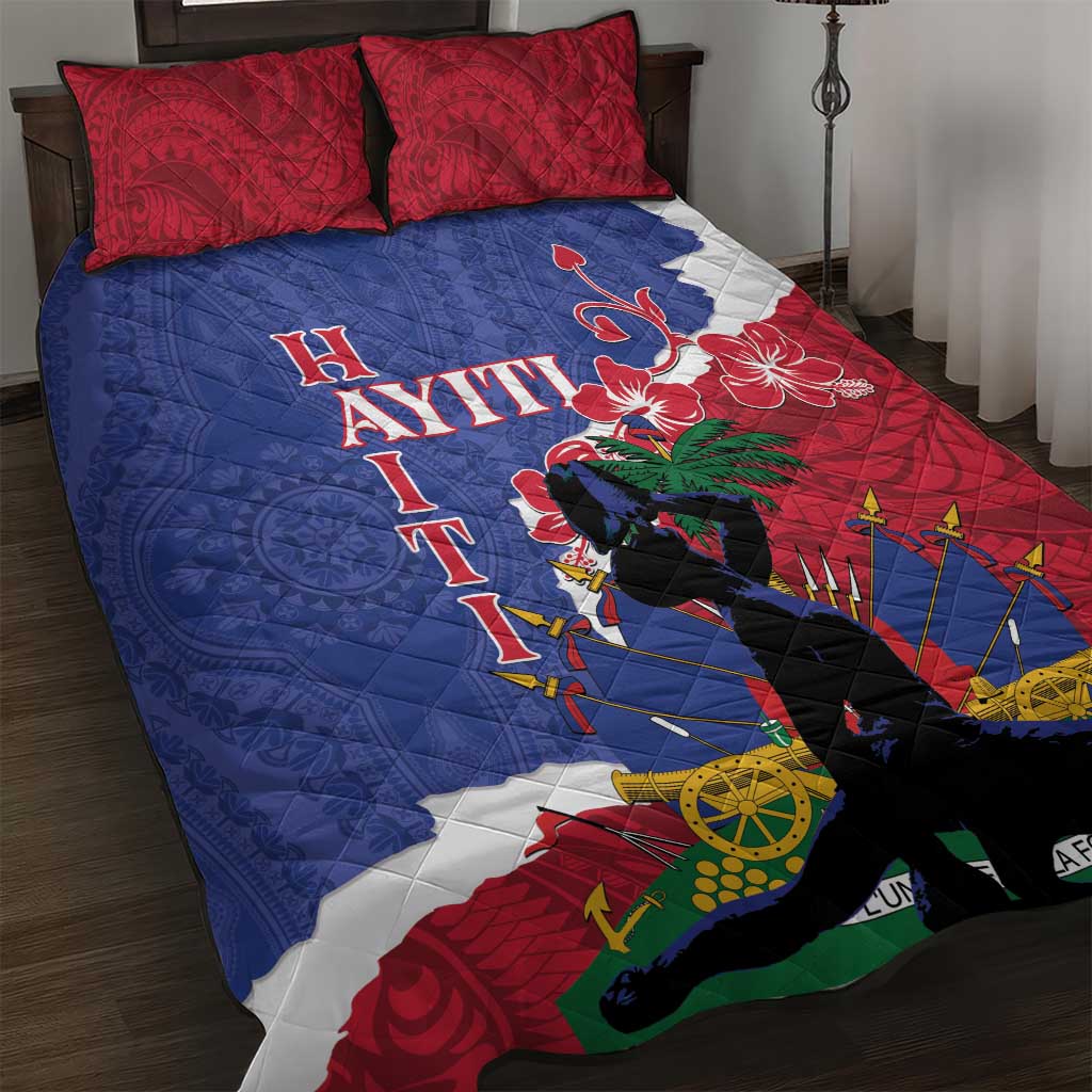 Haiti Le Marron Inconnu Quilt Bed Set Dashiki Mix Polynesian Pattern LT01 Blue - Polynesian Pride