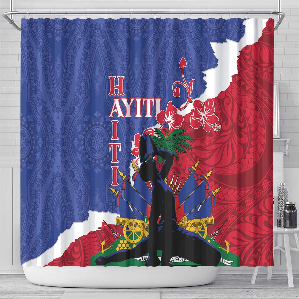 Haiti Le Marron Inconnu Shower Curtain Dashiki Mix Polynesian Pattern LT01 - Polynesian Pride