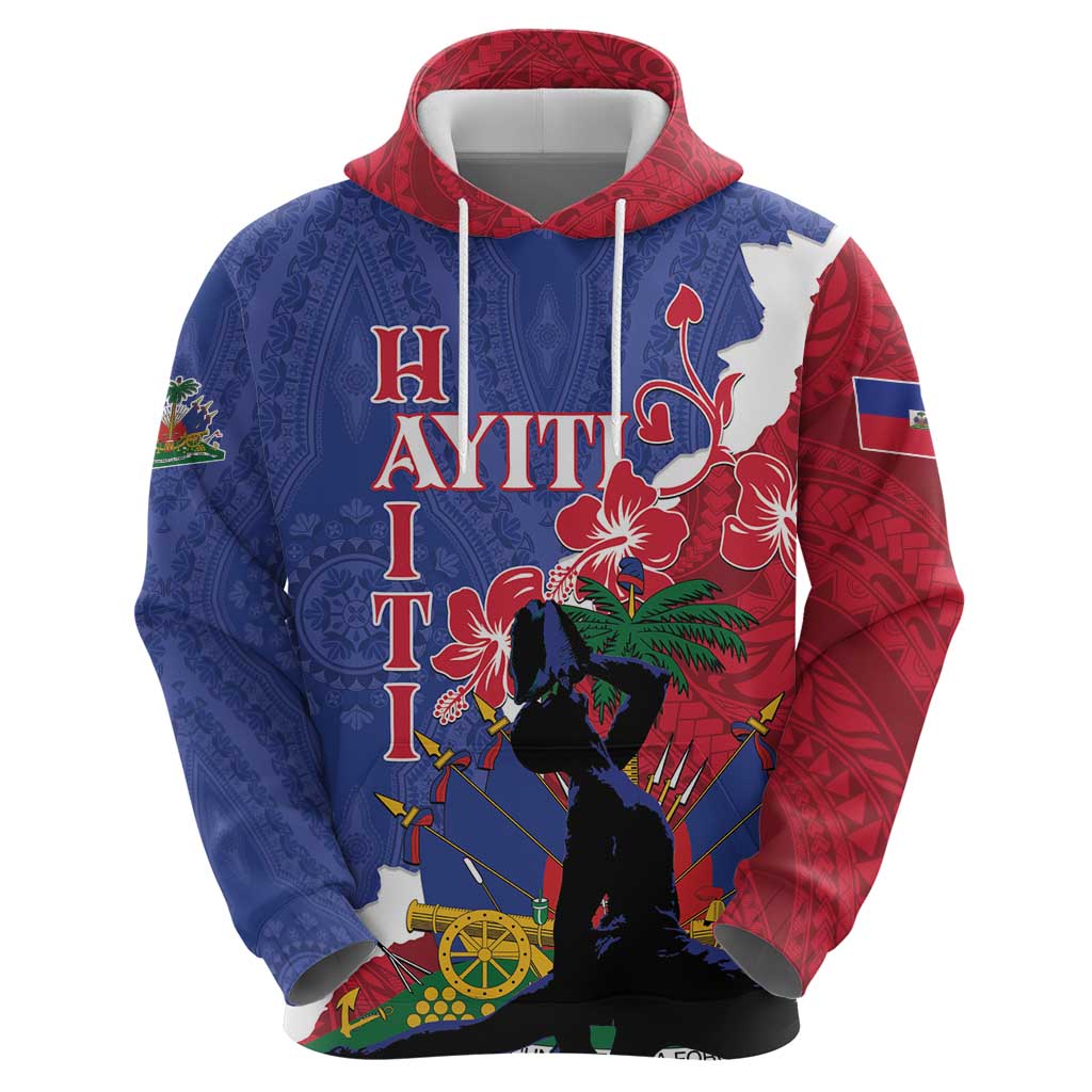 Personalised Haiti Le Marron Inconnu Zip Hoodie Dashiki Mix Polynesian Pattern LT01 - Polynesian Pride