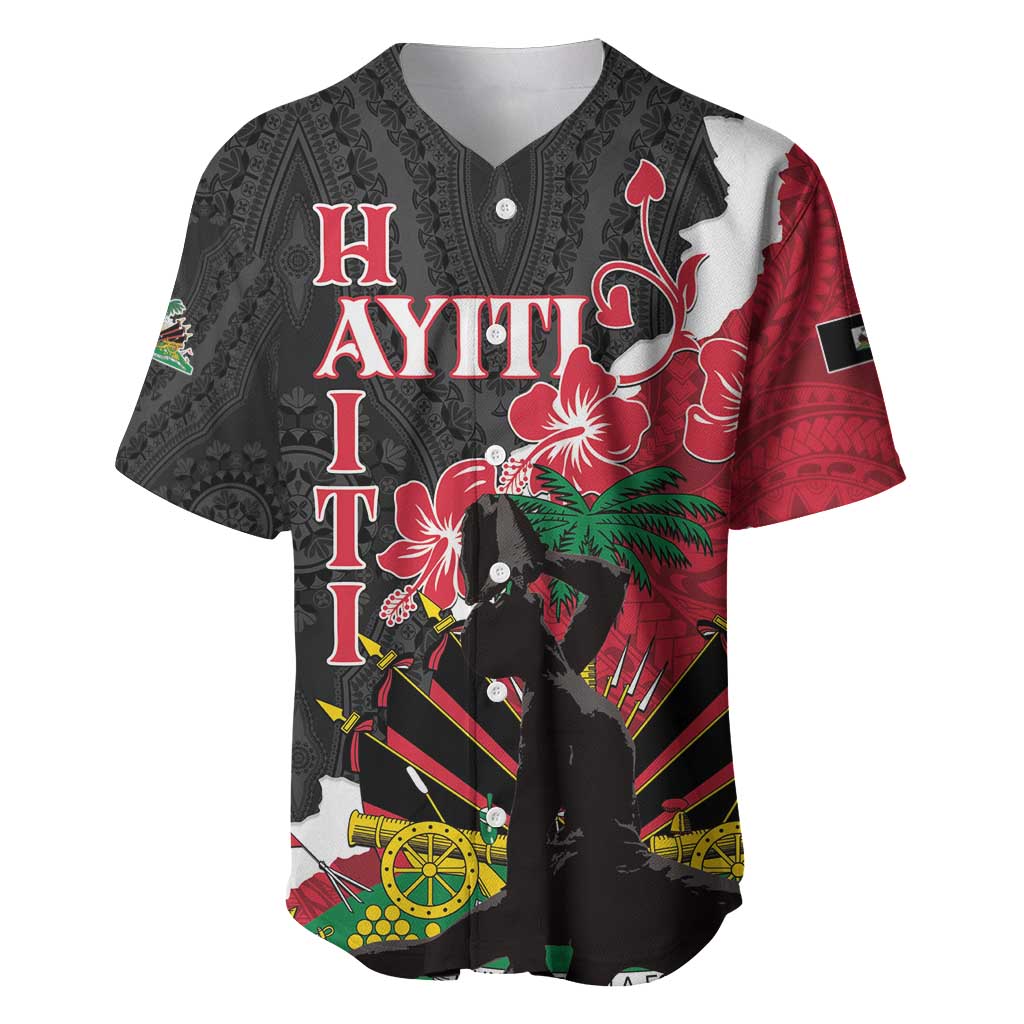 Personalised Ayiti Neg Marron Baseball Jersey Dashiki Mix Polynesian Pattern