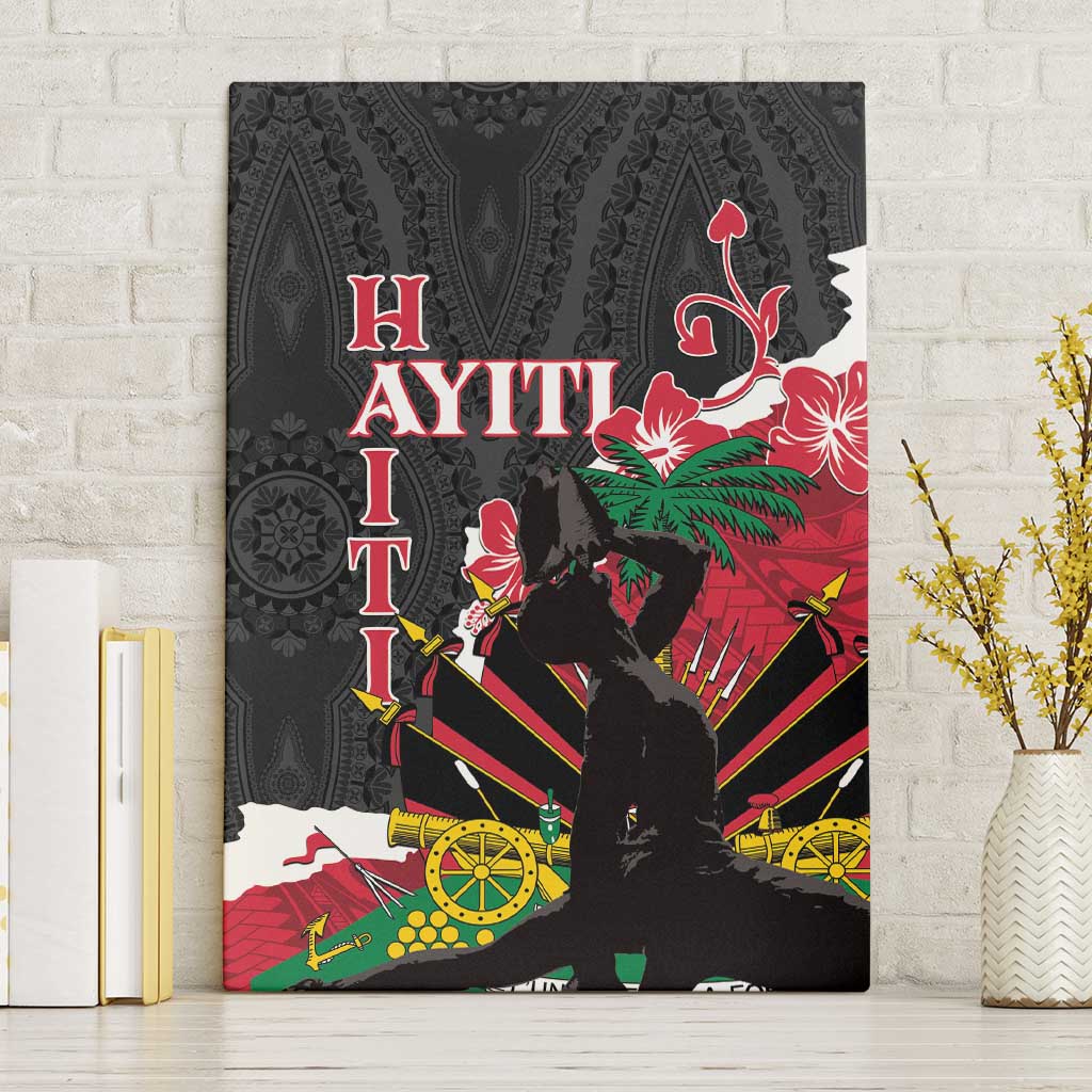 Ayiti Neg Marron Canvas Wall Art Dashiki Mix Polynesian Pattern LT01 Without Frame Black - Polynesian Pride