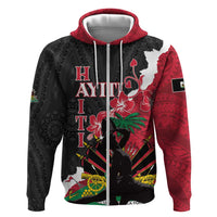 Personalised Ayiti Neg Marron Hoodie Dashiki Mix Polynesian Pattern LT01 Zip Hoodie Black - Polynesian Pride