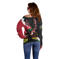 Personalised Ayiti Neg Marron Off Shoulder Sweater Dashiki Mix Polynesian Pattern LT01 - Polynesian Pride