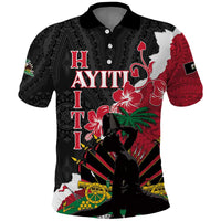 Personalised Ayiti Neg Marron Polo Shirt Dashiki Mix Polynesian Pattern LT01 Black - Polynesian Pride