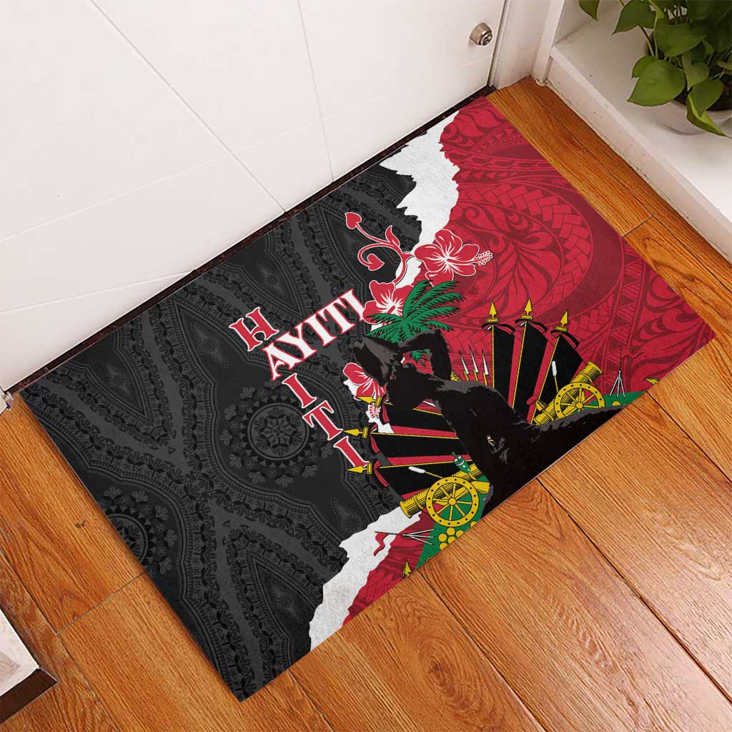 Ayiti Neg Marron Rubber Doormat Dashiki Mix Polynesian Pattern LT01 - Polynesian Pride