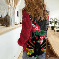 Personalised Ayiti Neg Marron Women Casual Shirt Dashiki Mix Polynesian Pattern LT01 - Polynesian Pride