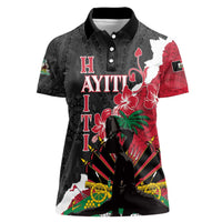 Personalised Ayiti Neg Marron Women Polo Shirt Dashiki Mix Polynesian Pattern LT01 Female Black - Polynesian Pride