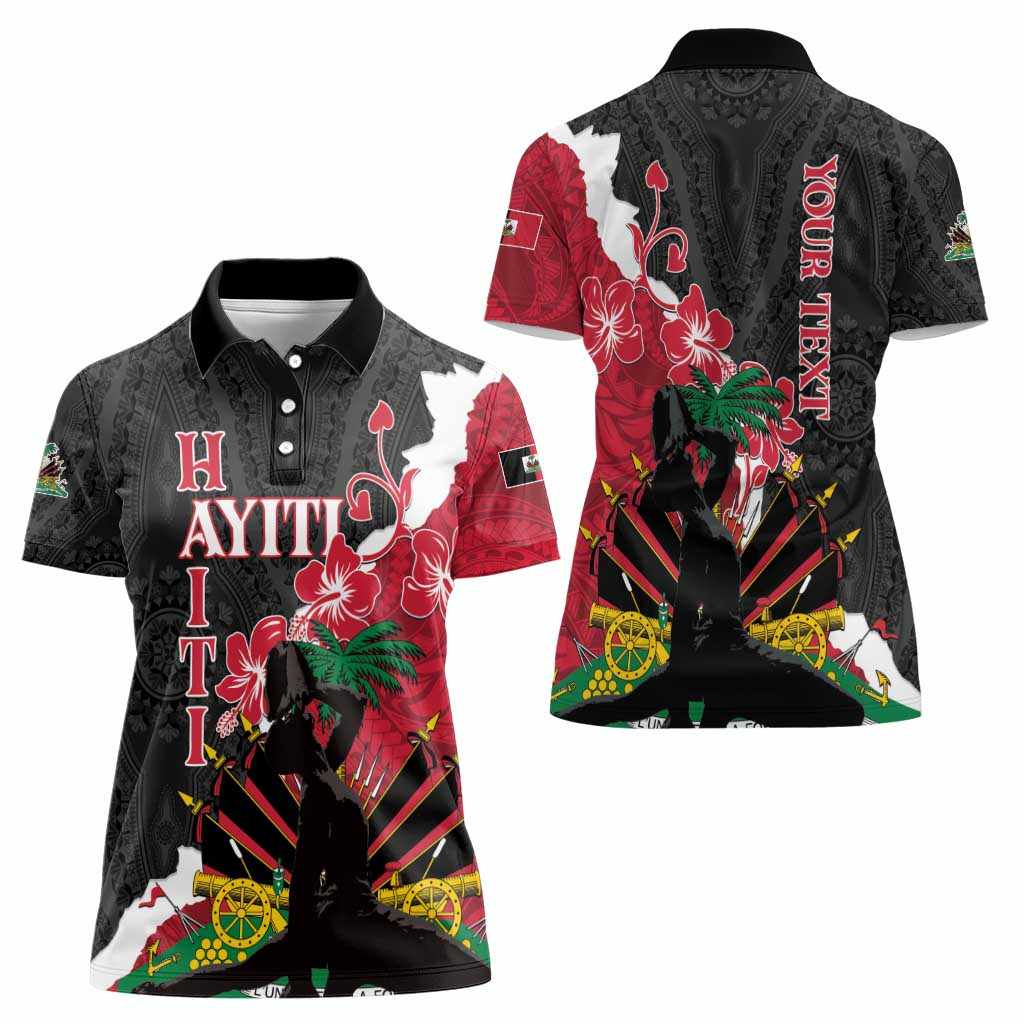 Personalised Ayiti Neg Marron Women Polo Shirt Dashiki Mix Polynesian Pattern LT01 - Polynesian Pride