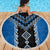 Blue Niho Taniwha Mix Poutama Beach Blanket Unique Taniko Aotearoa