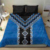 Blue Niho Taniwha Mix Poutama Bedding Set Unique Taniko Aotearoa LT01 - Polynesian Pride