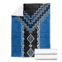 Blue Niho Taniwha Mix Poutama Blanket Unique Taniko Aotearoa LT01 - Polynesian Pride