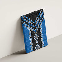 Blue Niho Taniwha Mix Poutama Canvas Wall Art Unique Taniko Aotearoa LT01 - Polynesian Pride
