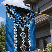 Blue Niho Taniwha Mix Poutama Garden Flag Unique Taniko Aotearoa LT01 - Polynesian Pride