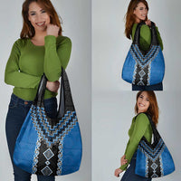 Blue Niho Taniwha Mix Poutama Grocery Bag Unique Taniko Aotearoa LT01 - Polynesian Pride