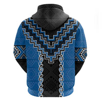 Blue Niho Taniwha Mix Poutama Hoodie Unique Taniko Aotearoa LT01 - Polynesian Pride