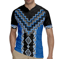 Blue Niho Taniwha Mix Poutama Rugby Jersey Unique Taniko Aotearoa LT01 - Polynesian Pride