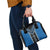 Blue Niho Taniwha Mix Poutama Shoulder Handbag Unique Taniko Aotearoa