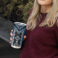 Blue Niho Taniwha Mix Poutama Tumbler Cup Unique Taniko Aotearoa LT01 - Polynesian Pride