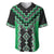 Green Niho Taniwha Mix Poutama Baseball Jersey Unique Taniko Aotearoa