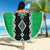 Green Niho Taniwha Mix Poutama Beach Blanket Unique Taniko Aotearoa