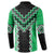 Green Niho Taniwha Mix Poutama Button Sweatshirt Unique Taniko Aotearoa