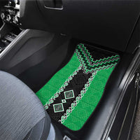 Green Niho Taniwha Mix Poutama Car Mats Unique Taniko Aotearoa LT01 - Polynesian Pride